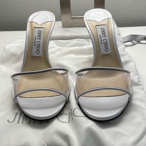 Jimmy Choo Stacey 85. White/clear. With box and dust bags. Size 37.5